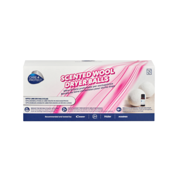 CARE + PROTECT Perfumed Dryer Balls, Halving Drying Time, Save Energy.
